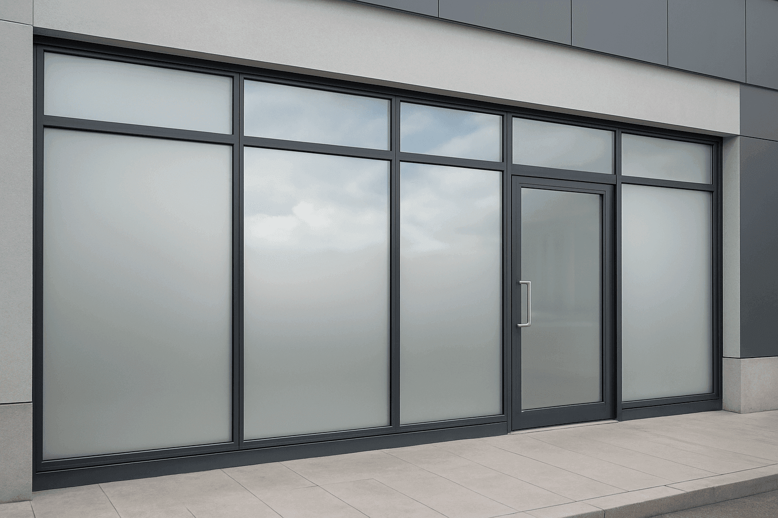 Fenster und Werbebeklebung